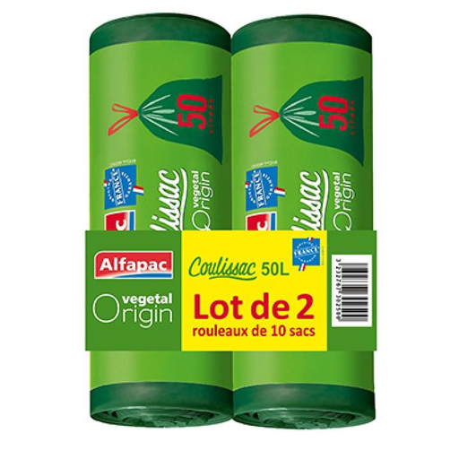 [3232767302500] AL'APAC Drawstring Bin Liners 50 L (Pack of 2x10)