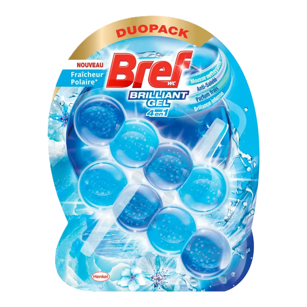 [3178041356121] Bref Wc Bloc Wc Brilliant Gel 4En1 Fraîcheur Polaire Lot De 2 Blocs