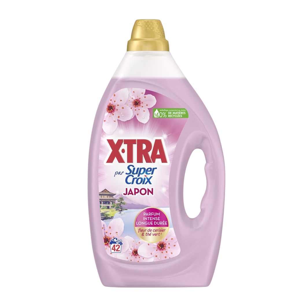 [3178041364287] Super Croix Lessive Liquide X-Tra Du Japon Au Fleur De Cerisier & Thé Vert 1,89L 42 Lavages
