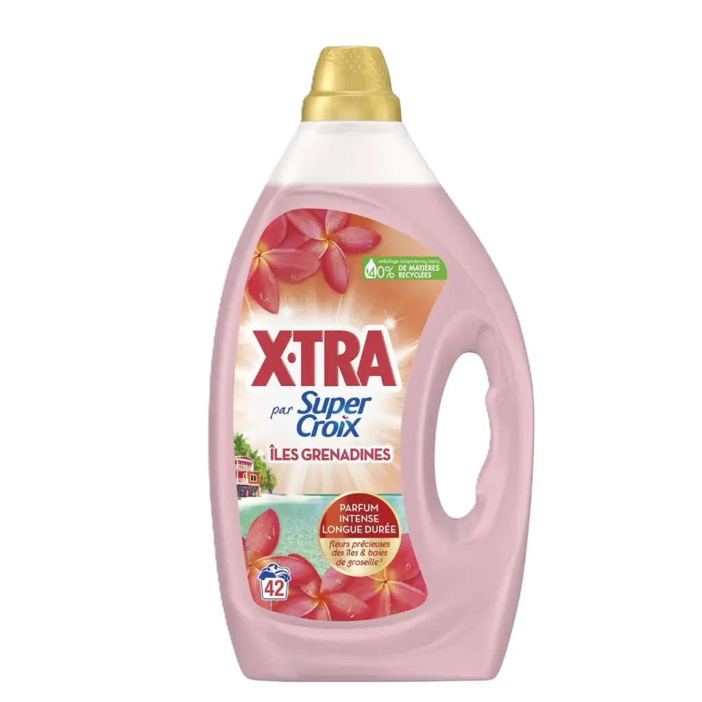 [3178041364393] Super Croix X-Tra Lessive Liquide Îles Grenadines Fleurs Précieuses Des Îles Et Baies De Groseilles 1,89L 42 Lavages