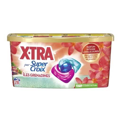 [3178041364508] SUPER CROIX Detergente en cápsulas Îles Grenadines Fleurs Précieuse des îles & Baies de Groseille 28 cápsulas
