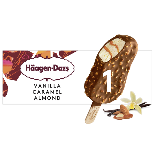 [3415587403019] HAAGEN-DAZS Gelado em Pau Baunilha Caramelo e Amêndoa 70 g