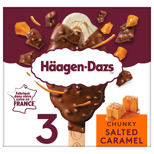 [3415587547010] HAAGEN-DAZS Gelado em pau Chunky Salted Caramel 3x80ml