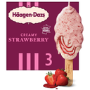 HAAGEN-DAZS Helado en palo de fresa con cobertura crujiente 3 unidades