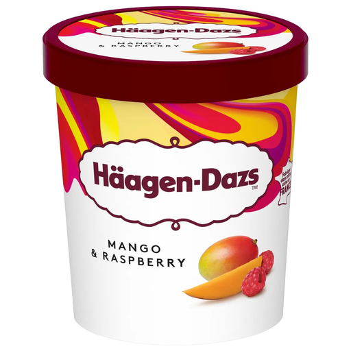 [3415581165715] HAAGEN-DAZS Crème glacée à la mangue et sauce framboise 0.4 kg