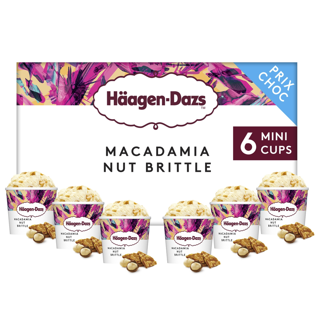 HAAGEN-DAZS Mini crème glacée vanille macadamia 6 pièces 480 g