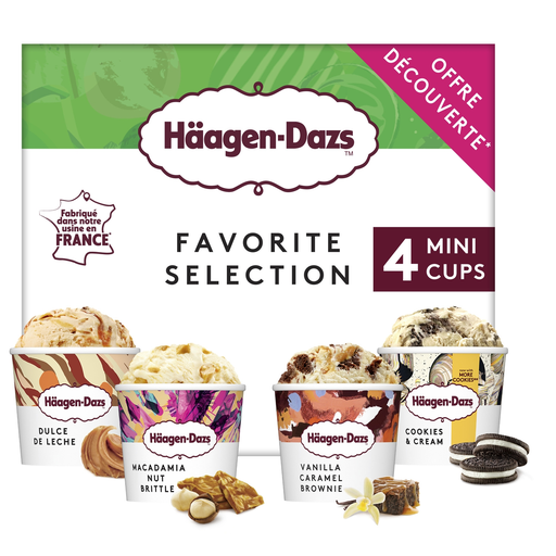 [3415581571813] HAAGEN-DAZS Mini- crème glacée favorite selection 4 pièces 318 g