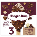 HAAGEN-DAZS Helado de vainilla con salsa de chocolate y almendras 3 unidades