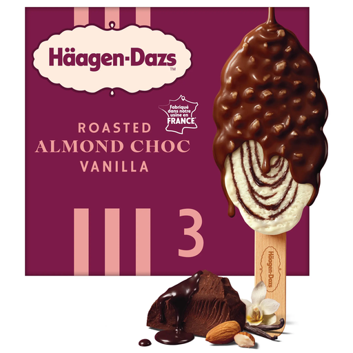 [3415587551017] HAAGEN-DAZS Vanilla ice cream with chocolate sauce and almond coating 3 sticks