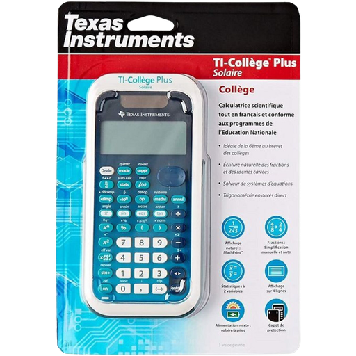 [3243480104371] TEXAS INSTRUMENTS Calculadora científica TI-Collège Plus Solar azul unidade