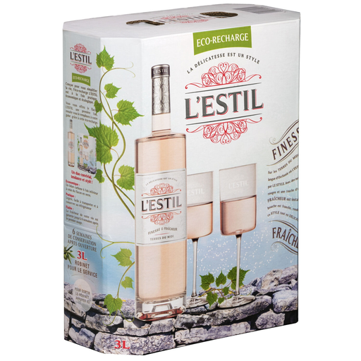 [3244081700801] L'ESTIL Vino rosado Terres du midi 3 L