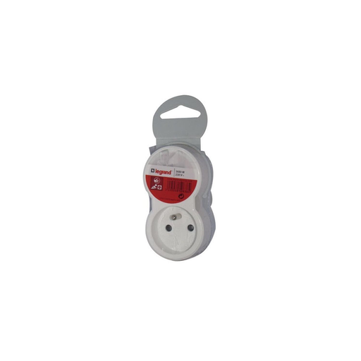 [3245060506384] 10T Adaptador doble enchufe blanco pack de 2