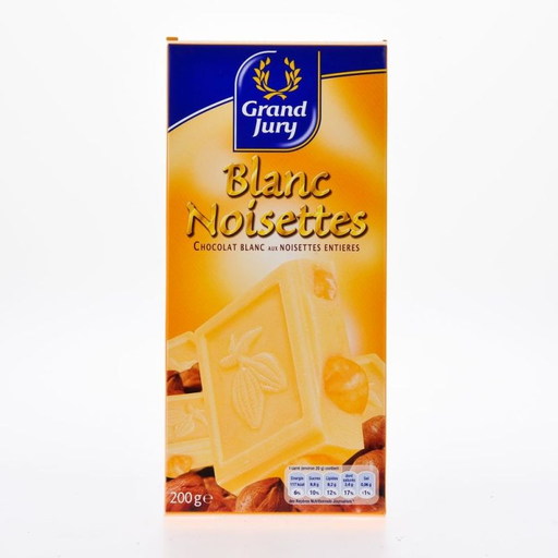[3245390097163] GRAND JURY Tableta de Chocolate Blanco con Avellanas 200 g