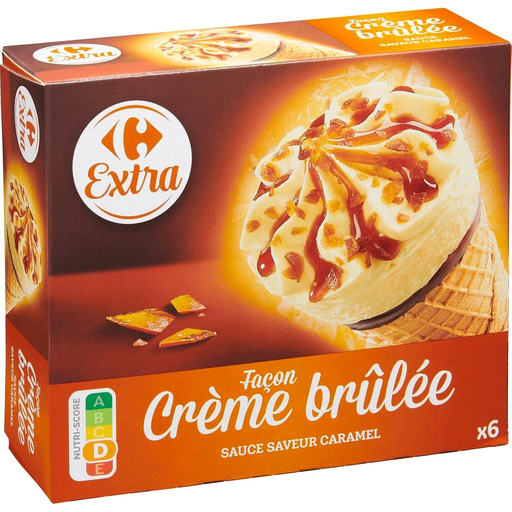 [3245411816278] CARREFOUR Crème Brûlée Style Cone Ice Cream 402 g