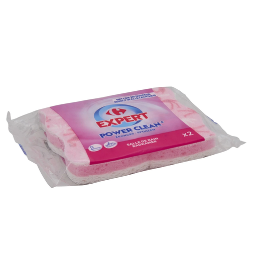 [3245411836290] CARREFOUR Esponjas de Esfregar Vegetal Abrasiva Casa de Banho EXPERT pacote de 2