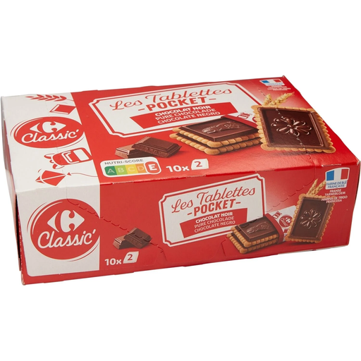 [3245412038020] CARREFOUR CLASSIC Petit Beurre Biscuits with Dark Chocolate Bar 250 g