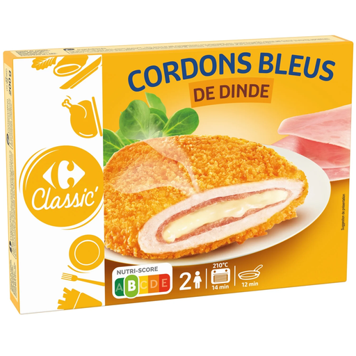 [3245412155154] CARREFOUR CLASSIC Turkey Cordon Bleu 200 g