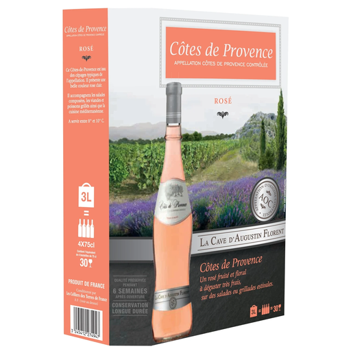 [3245412274947] LA CAVE D'AUGUSTIN FLORENT Vino rosado AOP Côtes de Provence 3 L