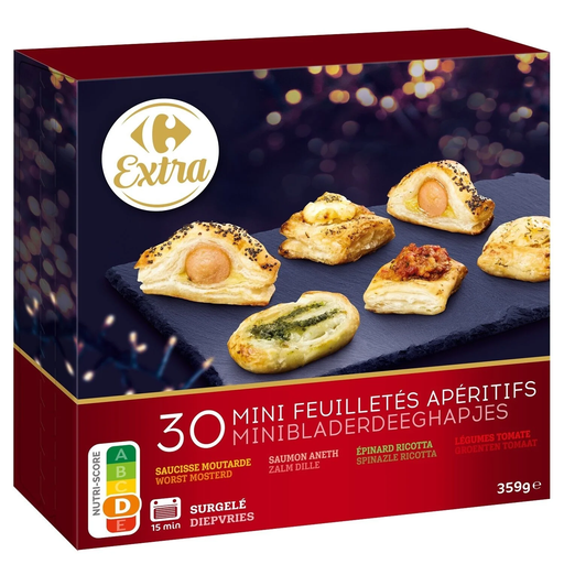 [3245412767975] CARREFOUR Mini Feuilletés Assortiment EXTRA 359 g