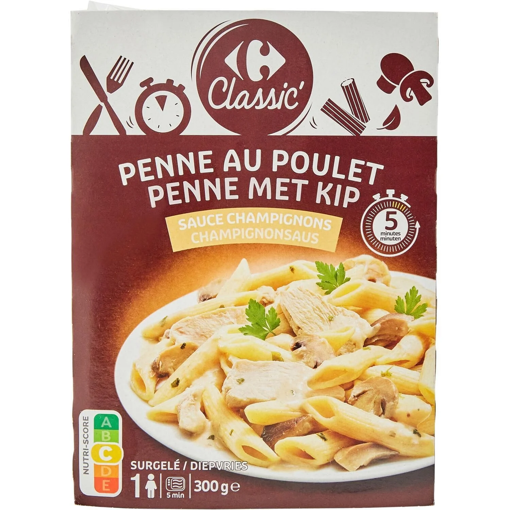 CARREFOUR CLASSIC Prato preparado penne frango cogumelos 300 g