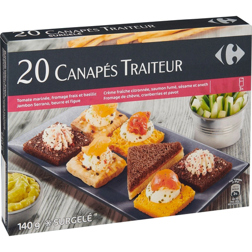 [3245412969683] CARREFOUR Canapés traiteur assortis 140 g