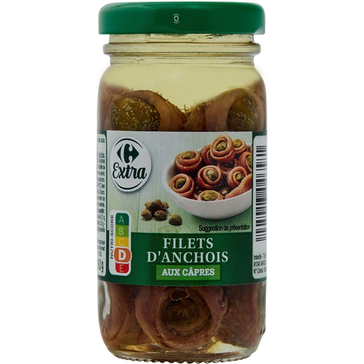[3245413046581] CARREFOUR Anchovy fillets with capers 60 g