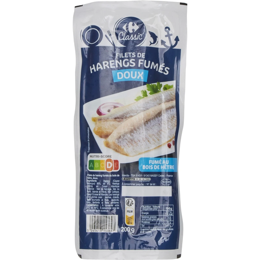 [3245413153647] CARREFOUR CLASSIC Mild Smoked Herring Fillets 200 g