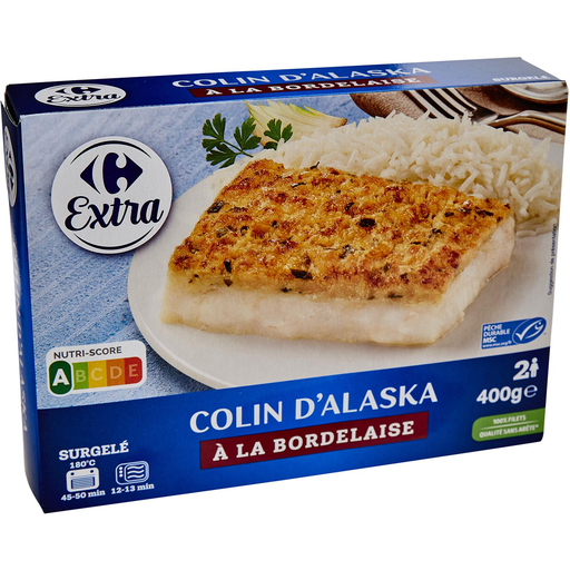 [3245413162595] CARREFOUR Abadejo de Alaska a la bordelesa congelado 400 g