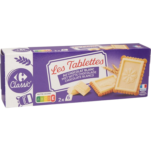 [3245413200198] CARREFOUR CLASSIC Galletas Petit Beurre con Tableta de Chocolate Blanco 150 g