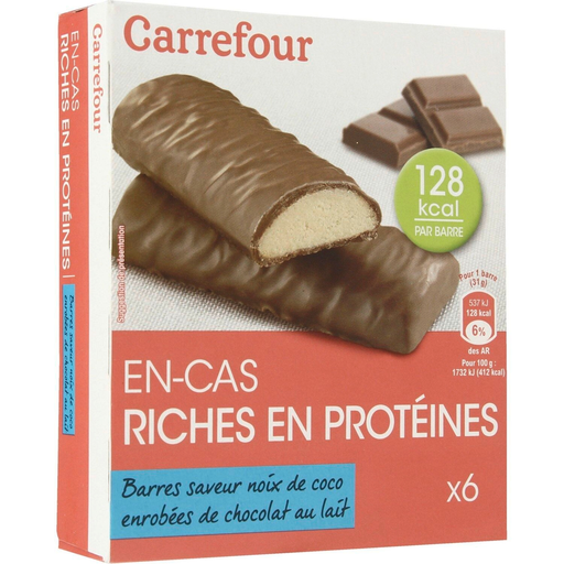 [3245413531681] CARREFOUR Barritas proteicas sabor coco 6x31g