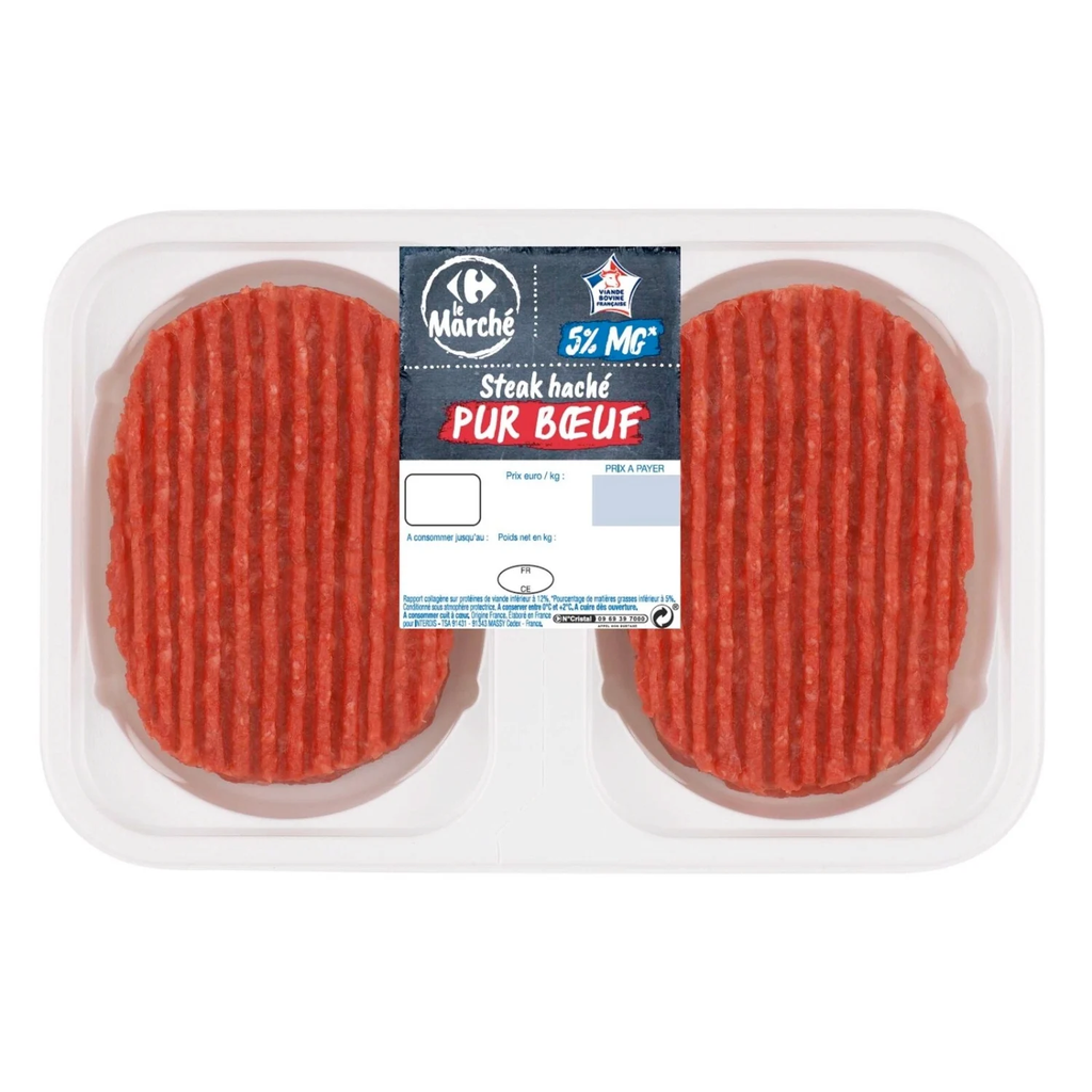 CARREFOUR LE MARCHE Pure Beef Minced Steaks 5% Fat 2x125g