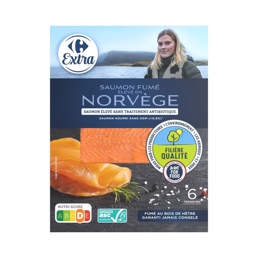 [3245414079113] CARREFOUR Norwegian Smoked Salmon EXTRA 210 g