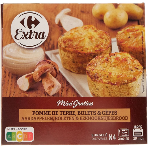 [3245414094741] CARREFOUR Mini Gratinados de Batata com Boletos e Cogumelos 400 g