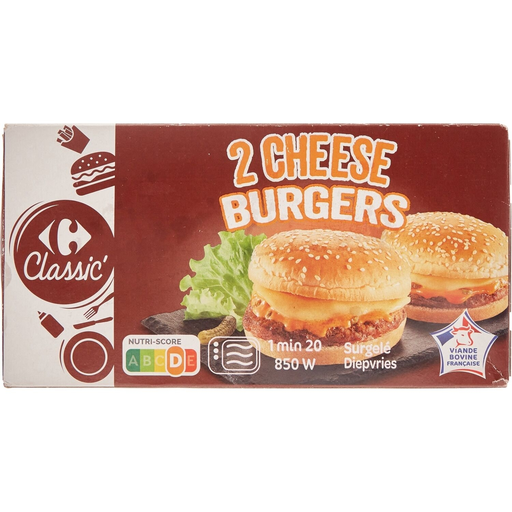 [3245414144255] CARREFOUR CLASSIC Cheeseburgers 2x130g