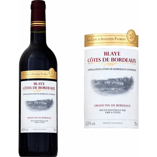 [3245414928459] LA CAVE D'AUGUSTIN FLORENT Vinho Tinto A.O.P. Blaye Côtes de Bordeaux 75 cl