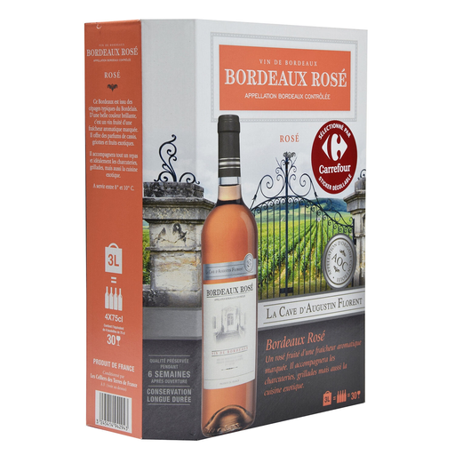 [3245414942943] LA CAVE D'AUGUSTIN FLORENT Vino rosado A.O.C. Bordeaux 3 L