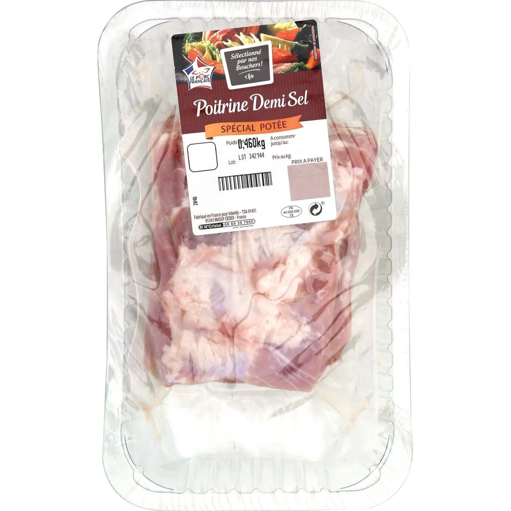 CARREFOUR LE MARCHE Panceta de Cerdo Semisalada 600 g