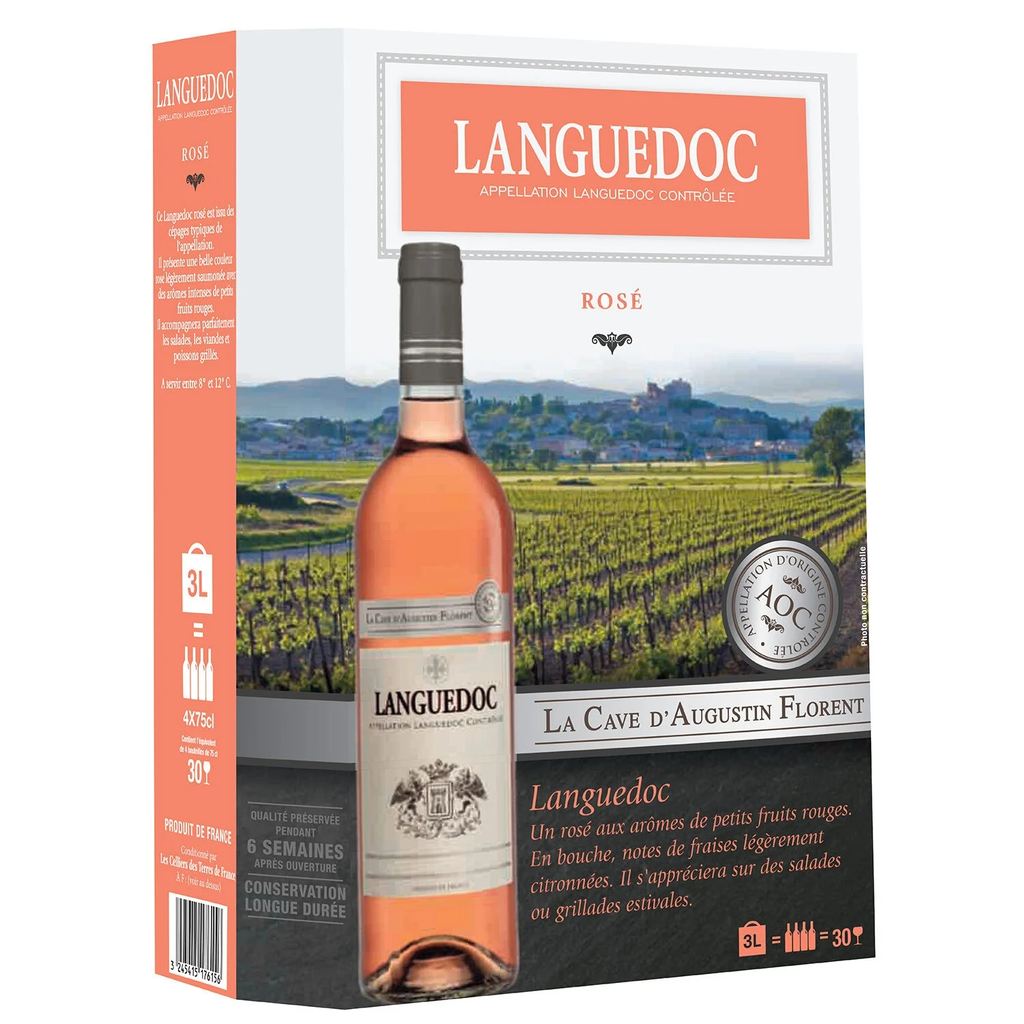 LA CAVE D'AUGUSTIN FLORENT Rosé Wine A.O.P. Languedoc 3 L