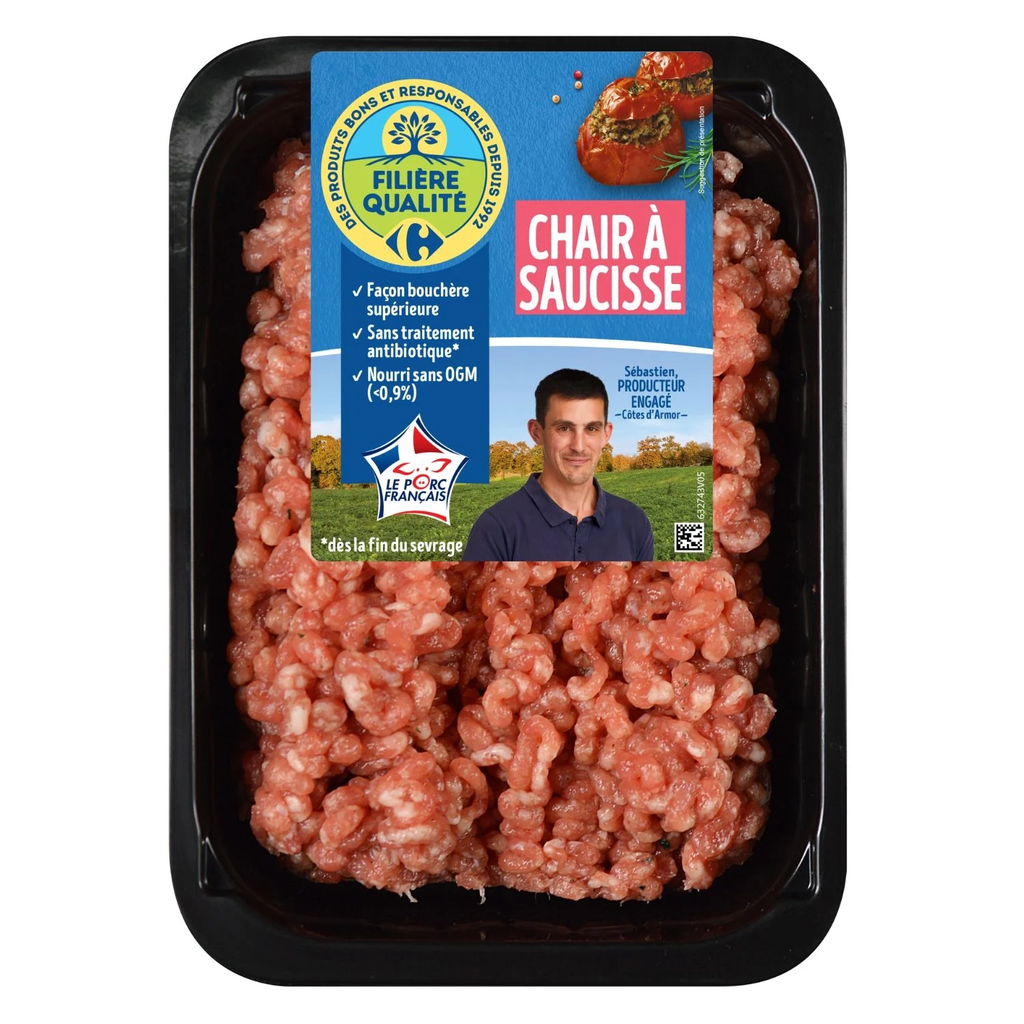 FILIERE QUALITE CARREFOUR Butcher-Style Pork Sausage Meat 500 g