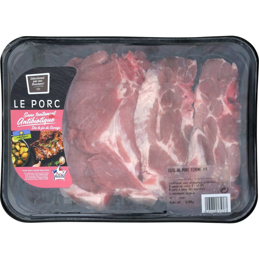 FILIERE QUALITE CARREFOUR Costeletas de Porco Lombo 700 g