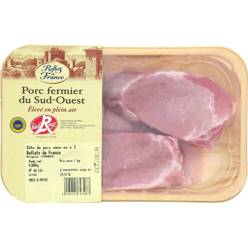 [3245415793087] REFLETS DE FRANCE Boneless Pork Chops Label Rouge IGP 300 g