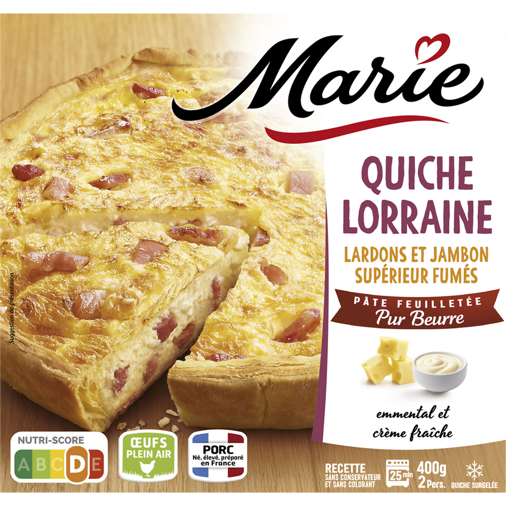 MARIE Quiche Lorraine Smoked Bacon and Ham 400 g