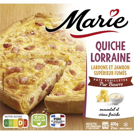 [3248830000662] MARIE Quiche Lorraine Lardones y Jamón ahumado 400 g