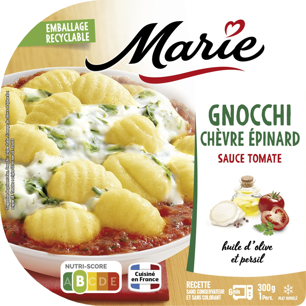 MARIE Gnocchi chèvre épinard sauce tomate 300 g
