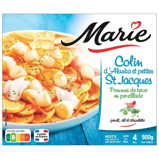 [3248830720201] MARIE Abadejo de Alaska y pequeñas Vieiras con Patatas al perejil 900 g