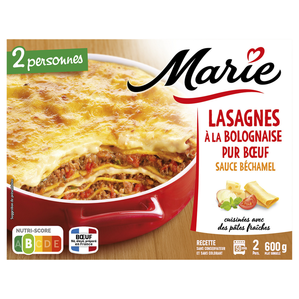 MARIE Lasaña a la Boloñesa con salsa Bechamel 600 g