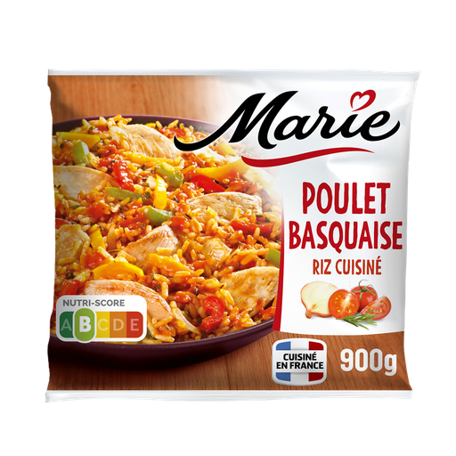 [3248833083846] MARIE Pollo a la Vasca con Arroz cocinado con tomate cebollas y un toque de tomillo 900 g