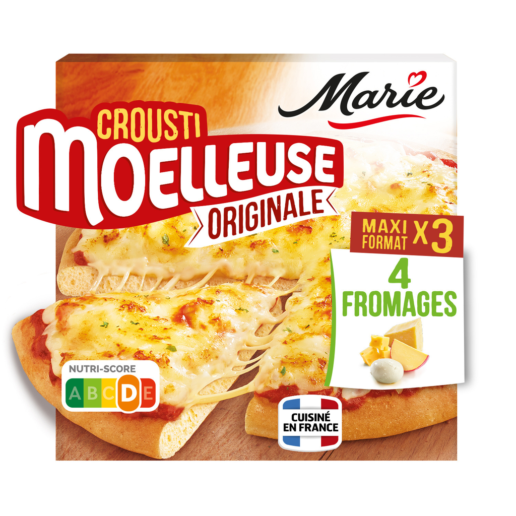 MARIE Pizza Crousti Moelleuse Originale 4 Fromages 3x390g