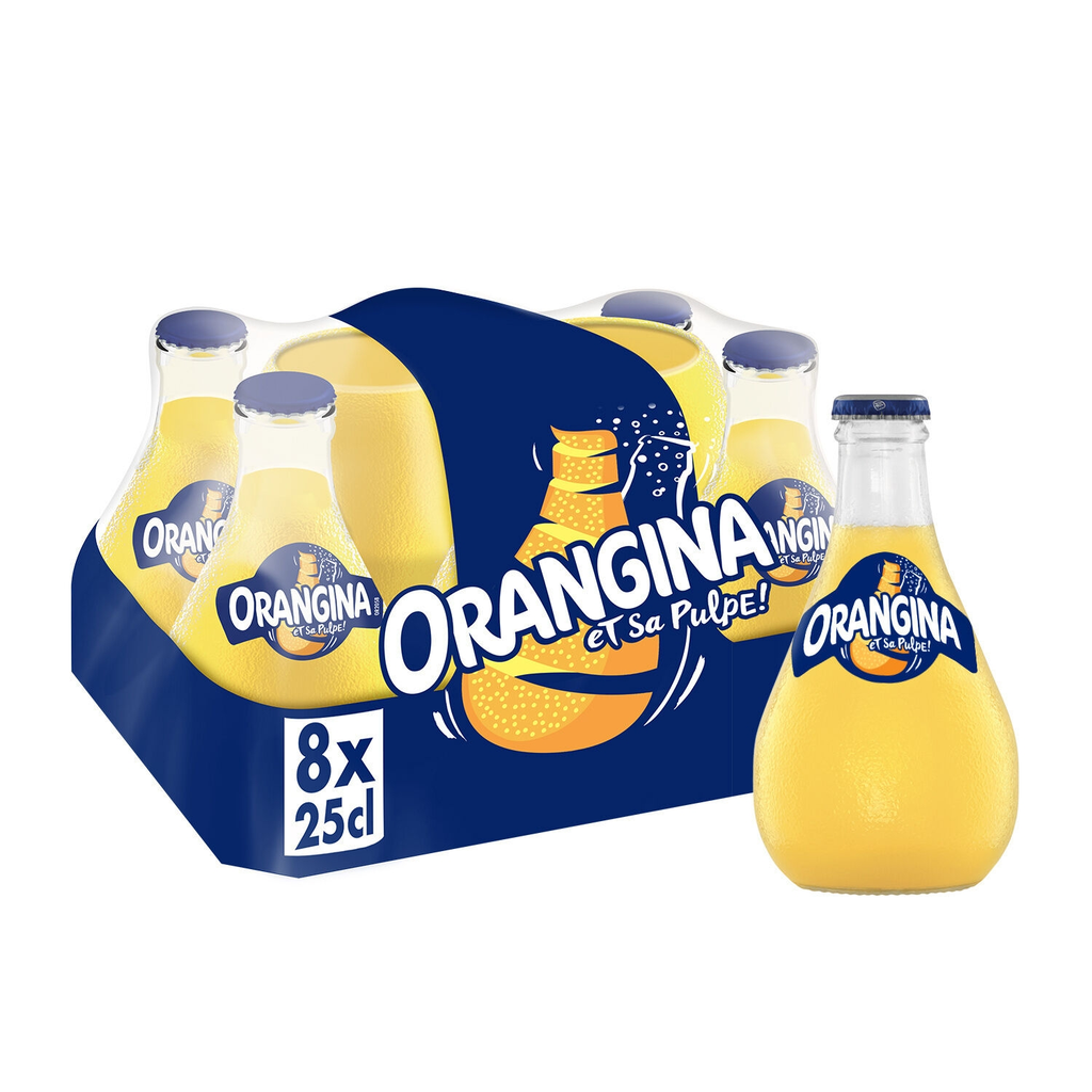 ORANGINA Soda à l'orange 8 x 25 cl