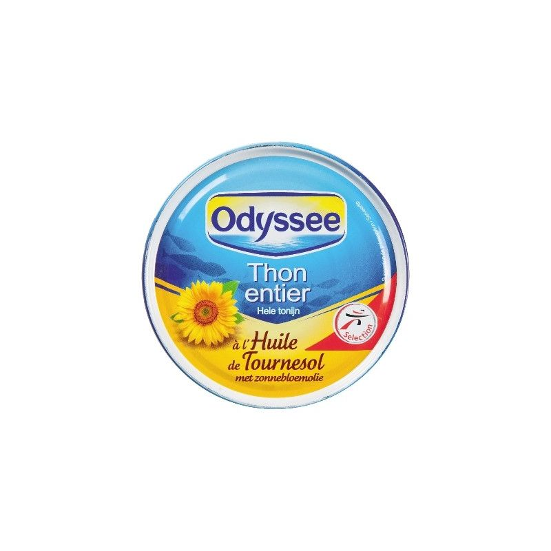 ODYSSÉE Whole Tuna in Sunflower Oil 160 g